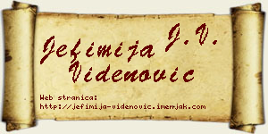 Jefimija Videnović vizit kartica
